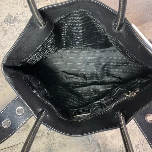 PRADA Nylon Leather Trimmed Tessuto Shouder Bag - Picture 8 of 16